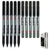 BLACK Fineliner Pens, 0.3mm Extra Fine Tip, Pack of 10,