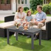 VINGLI Outdoor Coffee Table, HDPE Patio Coffee Table for Outside,