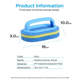 Deep Cleaning Brush, Hand-Held Scrub Brush, Grout Brush, Pool Brush, Scrub Pads, for Pool Walls, Bathroom, Floor, Tub, Shower and Kitchen Surface