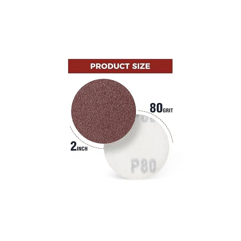 SATC 2 Inch Hook and Loop Sanding Disc No-hole 100PCS
