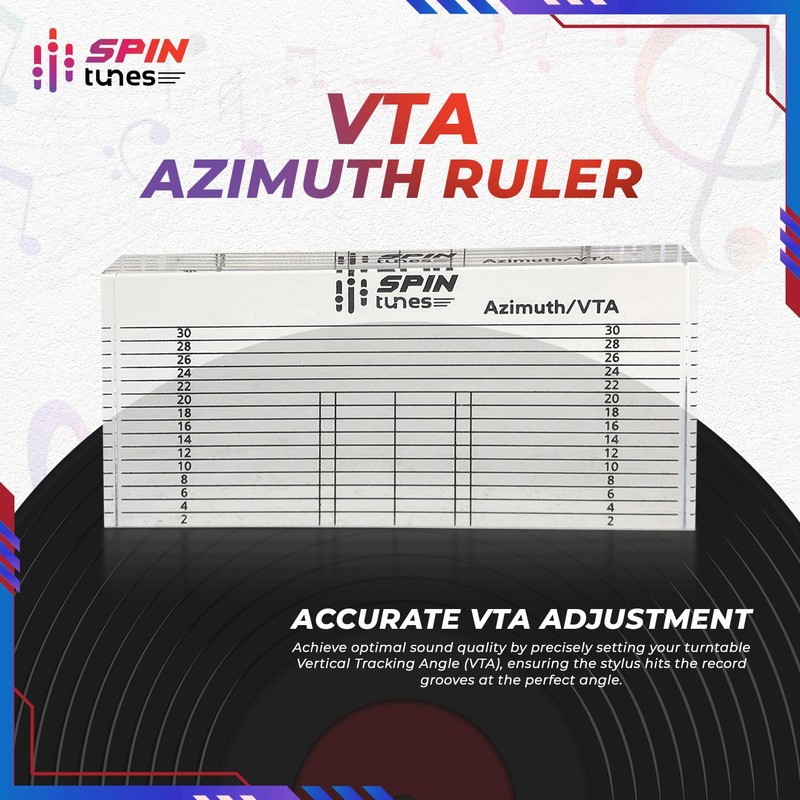SpinTunes VTA Azimuth Ruler for Vinyl Enthusiasts - Accurately Set