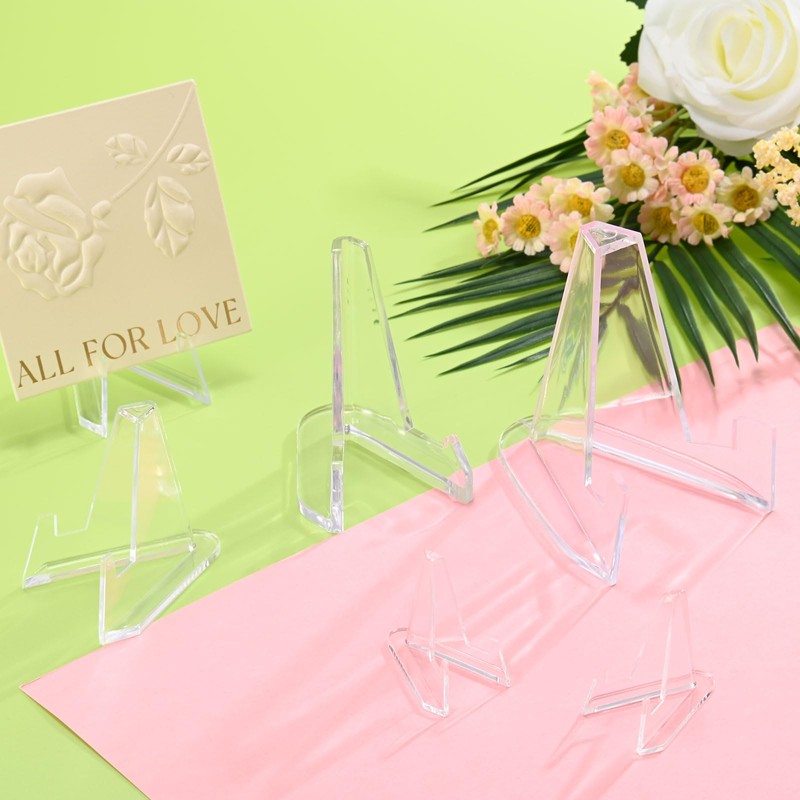 M METERXITY 10-Pack Acrylic Trading Card Stands, 54mm(2.1") Clear Mini