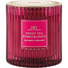 Darsee & David's, Sweet Pea & Pomegranate Ribbed Candle, 10 Ounces
