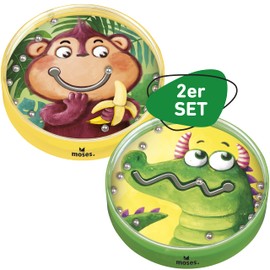 Moses. Patience Game with Animal Motifs for Children from 3 Years, Set of 2, Skill Game, Ball Game to Promote Coordination and Fine Motor Skills