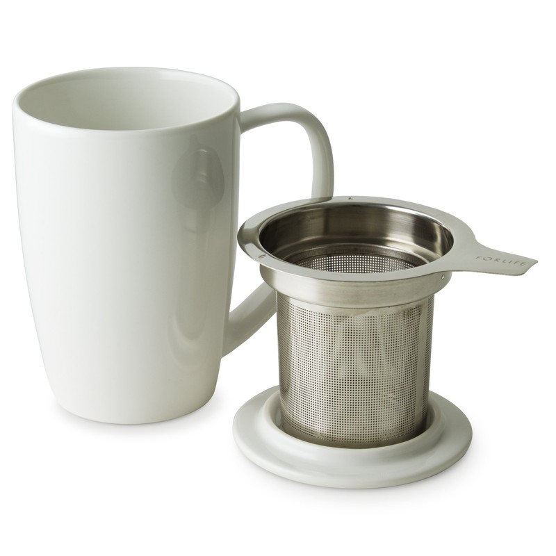 FORLIFE Curve Tall Tea Mug with Infuser and Lid 15