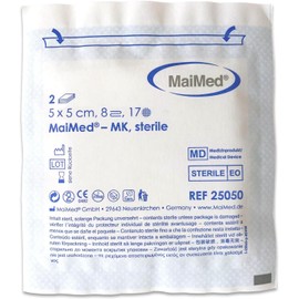 Sterile Dressings 5 x 5 cm Pack of 50 Sterile 8 Layers Wound Dressing Material Gauze Dressings for Wound Care Blood Absorption and Secretion Absorption