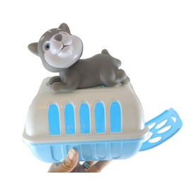 Curious Minds Busy Bags Large Husky Dog Cute Toy Pet in Animal Carrier - Pretend Play Toy Doggy Playset