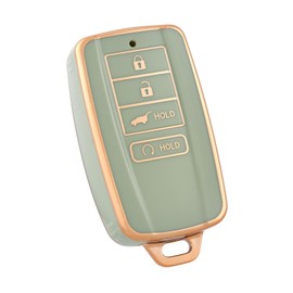 OFF WE GO for Acura Key Fob Cover, Soft TPU Protection Key Fob Case Compatible with Acura ILX MDX CDX RDX RLX NSX TLX TLX-L TSX PLX Smart Car Key Accessories (Gold Green)
