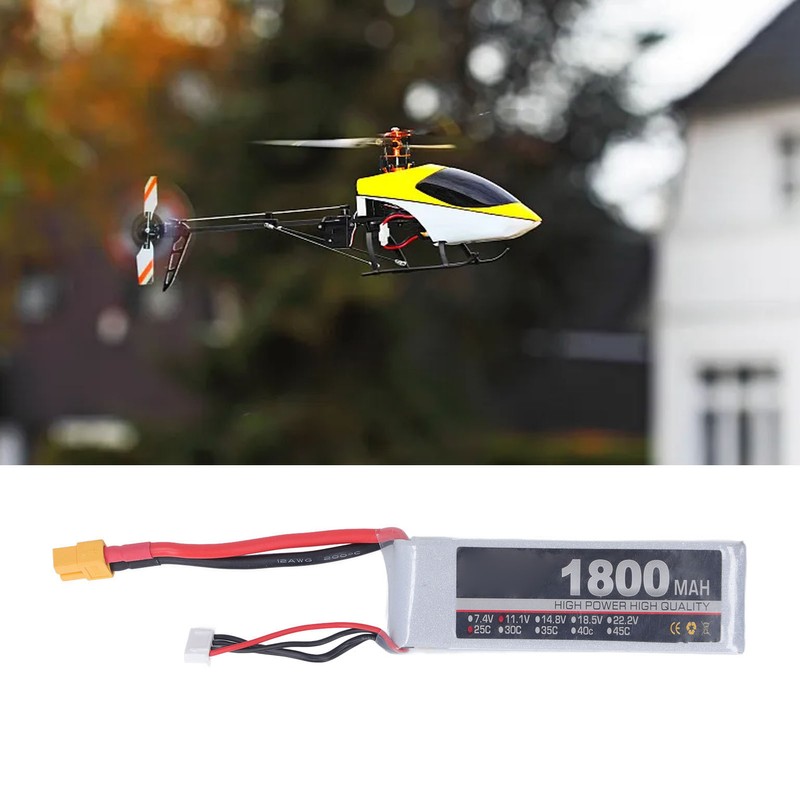 LiPo Battery Pack 11.1V 3S 1800mAh 25C Rechargeable LiPo Battery
