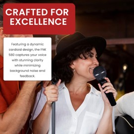 NOVIK NEO FNK 580, Professional Dynamic Microphone with Cardioid Polar Pattern & Cable, Unidirectional, Connector: XLR, Cable, Body Metal, Cable: 16' 5m