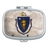 Rustic Massachusetts State Flag Distressed USA Rectangle Pill Case Trinket