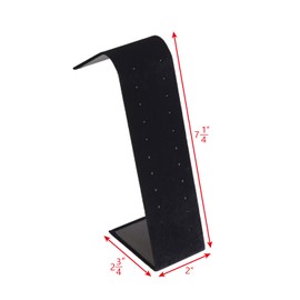 MOOCA 2-Piece Set, Premium Adjustable Earring Display Stand for 12 Pairs of Earrings, 2 W x 2 7/8 D x 6 5/8 H in, Black Velvet