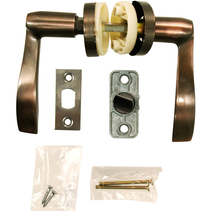 WAKI Indoor Lever Handle Aisle Lock Bronze Set – 020B
