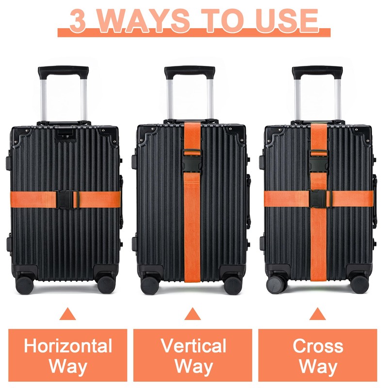 Luggage Straps for Suitcases 4 Pack, TSA Approved Travel Essentials,