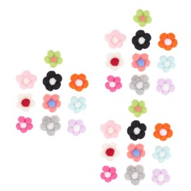 Operitacx 3 Sets of Five Leaf Felt Mini Hair Clip Flower Decorations Felt Flowers for Crafts Brooch Decoration DIY Wool Flowers for Crafts Wool Felt Pack of 10 x 3