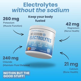 The Good Intentions Club Low Sodium Electrolytes - 60 Servings - Strawberry Lemonade - Sugar Free Electrolytes Powder - Electrolytes Without Sodium - Low Sodium Electrolyte Powder