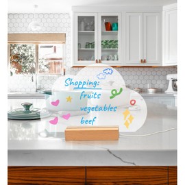 SetGame LED Note Board with Colors, Light Up Acrylic Dry Erase Board with Stand, Acrylic Message Board with Light, Chrismas Children's DIY Painting Board Gift, LED Boards to Write On