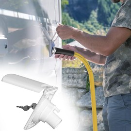 HWHongRV RV Water Inlet with Cover, Gravity Water Fill Inlet with Square Bayonet Style Cap Magnetic Attraction and Lock Keys, Fresh Water Connection for Rv Camper Motorhome Boats