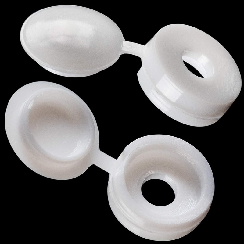 PAGOW 50 Pcs Plastic Hinged Screw Cover Caps, Fold Snap
