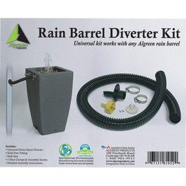 Algreen 81052 Rain Barrel Deluxe Diverter Kit Black