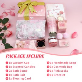 Gift Baskets for Women, Birthday Gift for Women Her Friend Sister Wife Coworker Graduate Teacher, Bath Sets for Woman Gift, Valentines Day Gifts for Her, Mothers Day Gifts for Mom