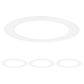 M METERXITY 4-Pack Goof Rings for 5 Inch Recessed Lights, 5.3" ID 7.3" OD Durable Steel Trim Ring Flush Mount Matte White Can Light Trim Ring Cover for Ceiling Can Downlights