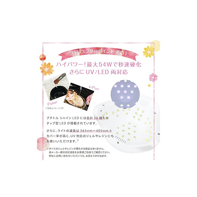 Gel Nail Light, UV LED Light, 54 W, Petite, Shine