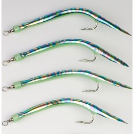 5 Gummi-Makks, Norwegian Lures, Different Colours / Sizes motion-fluo (leuchtend) Size:10/0