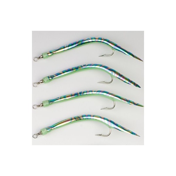 5 Gummi-Makks, Norwegian Lures, Different Colours / Sizes motion-fluo (leuchtend)