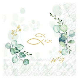 IHR Napkin Eucalyptus Fish 33 x 33 cm