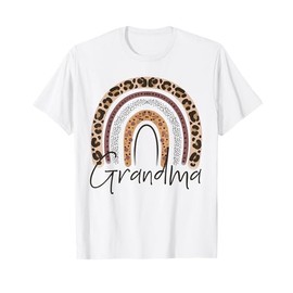 Grandma Rainbow Cheetah Leopard Women Christmas Fall T-Shirt