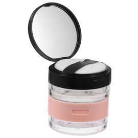 WOONEKY Reusable Loose Powder Box Set 2pcs Plastic Makeup Powder Puff Container for Diy