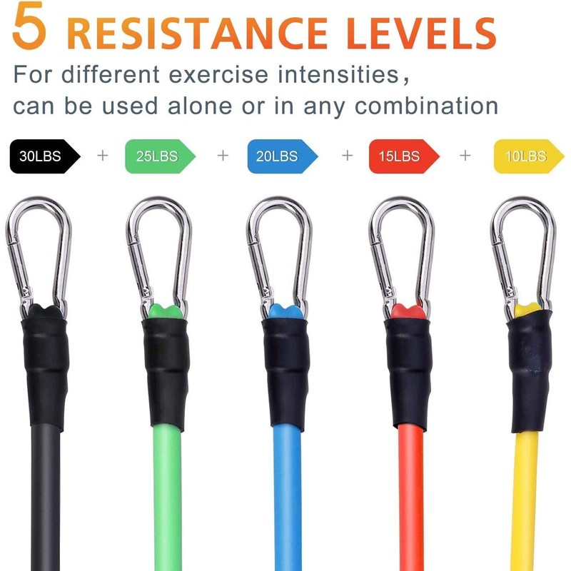 himaly Bands Set with Handle 10-150lbs Levels Strength Exercise Band