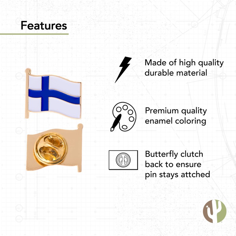 Finland Country Flag Lapel Pin Enamel Made of Metal Souvenir