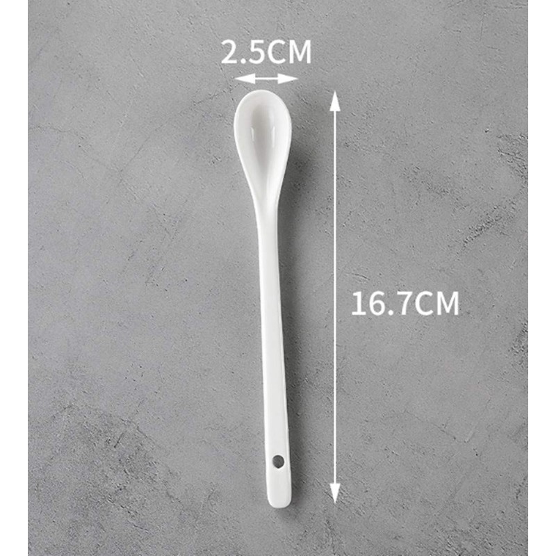 ProLeo 5 Tablespoons Ceramic Coffee Spoon Long Handle Mixing Spoon