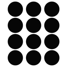 48, 50 mm, black, PVC, Weatherproof, CODING DOTS CIRCLES DOTS Stickers