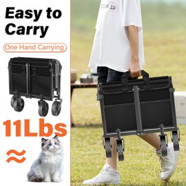 Wagons Carts Foldable - 360Lbs Collapsible Wagon Cart with Wheels Portable - Folding Wagon Lightweight for Camping, Sports, Travel, Picnic, Groceries, Shopping