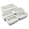 5 Pack Wicker Nesting Baskets with Cloth Lining for Pantry
