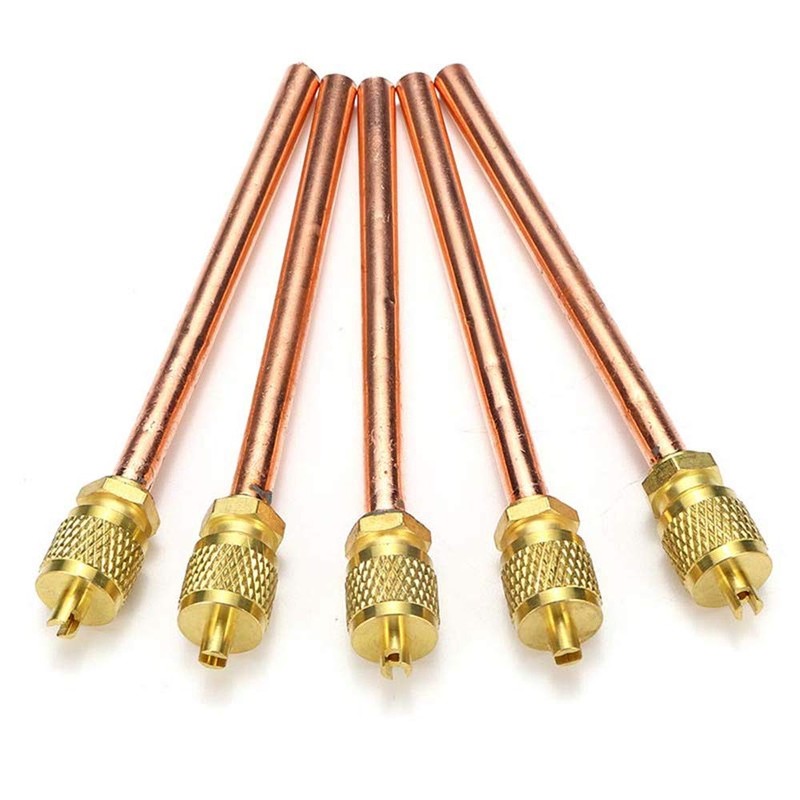 FEVERWORK 5pcs Metal One-Way Air Valve Air Conditioning Refrigeration Service