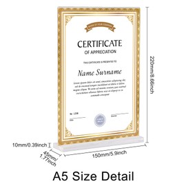 Srvnpioy A5 Acrylic Table Stand (4 Pieces) T-shaped Clear Table Stand A5 Menu Holder for Tables, Plastic Advertising Stands A5 for Restaurants, Hotels, Schools, Offices