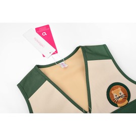 ReliBeauty Kids Explorer Kit Role for Play- Cargo Vest, Pants and Hat Set, 3T/100 White