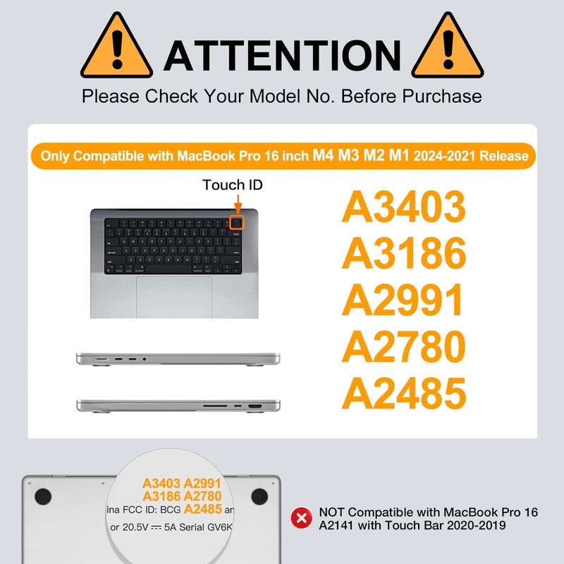 MOSISO Compatible with MacBook Pro 16 inch Case 2025, 2024-2021