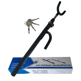 DODOMES Steering Wheel Lock Anti-Theft car Device Car Wheel Locks Heavy Duty Vehicle Security Steering Wheel Lock for Truck Car Vehicles Van Lorry SUV with 4 Keys, Elongated Length MAX 30.5“ Black…