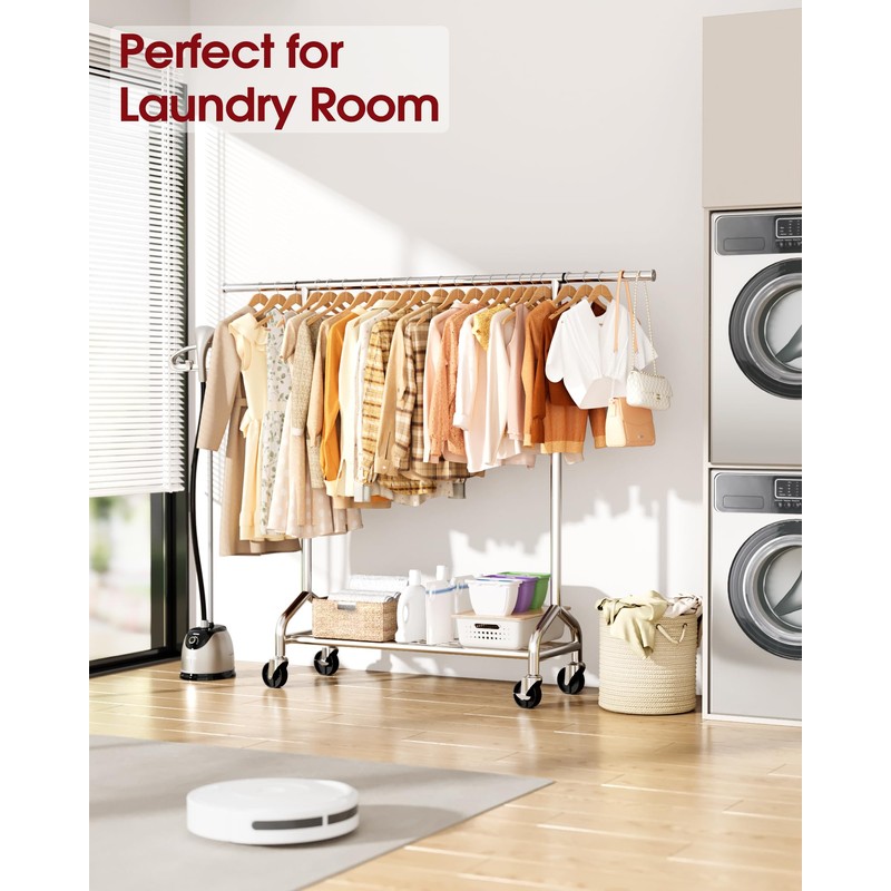 Sakugi Heavy Duty Clothes Rack - Garment Rack with Extendable