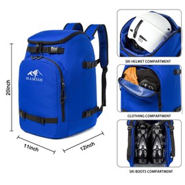 Hamish Ski Boot Bag Backpack 50L Waterproof Ski Boot Bag for Ski Helmet, Goggles, Gloves, Skis, Snowboard & Accessories