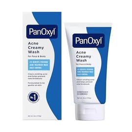 PanOxyl Crema Lavante Hidratante Antimicrobiana para el Acné, 4% Peróxido de Benzoilo, 6 Onzas