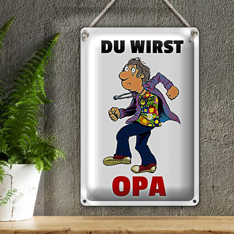 Lustiges Opa-Werden Schild | Geschenk für werdende Großväter | Humorvolles