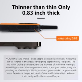 Voopon Rechargeable Mini Walkie Talkies C56TB for Adults Two Way Radios Long Range Compact Transceiver with USB C Charger for Family Hiking Camping Cruising Skiing Shop (2-Pack)