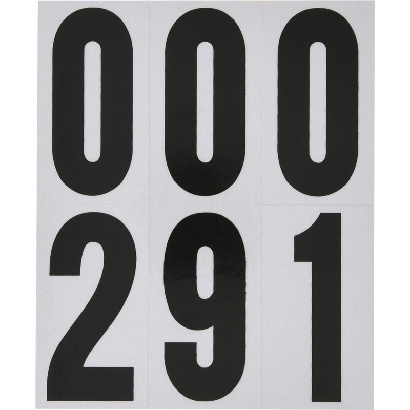 Hillman 843445 Reflective Adhesive Mailbox Number Pack, 3", Black and