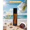 Worldgsb 12 Pack Essential Oil Roller Bottles, 10ml Refillable Amber